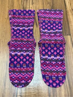 Acorn VersaFit Fleece Socks Aztec Pink Women’s Size XS